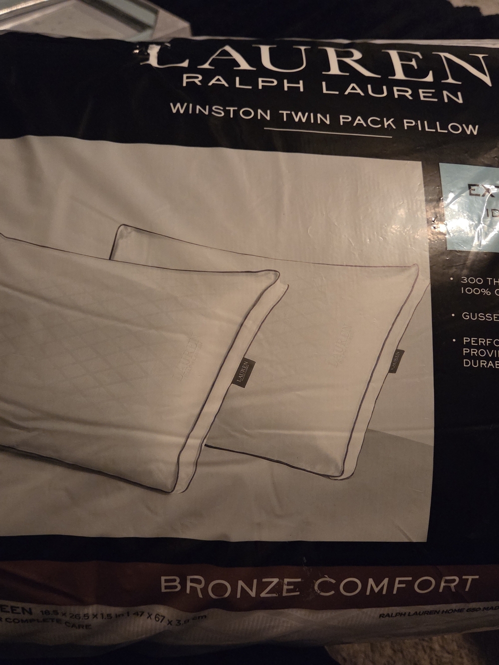 Lauren Ralph Lauren White Twin Pillow Pack - Bronze Comfort